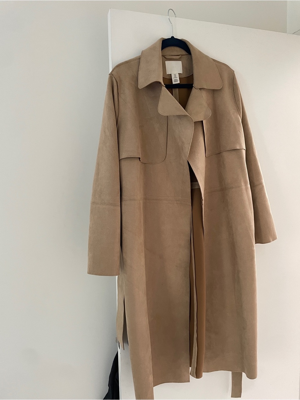 H&M Beige Suede Trench Coat